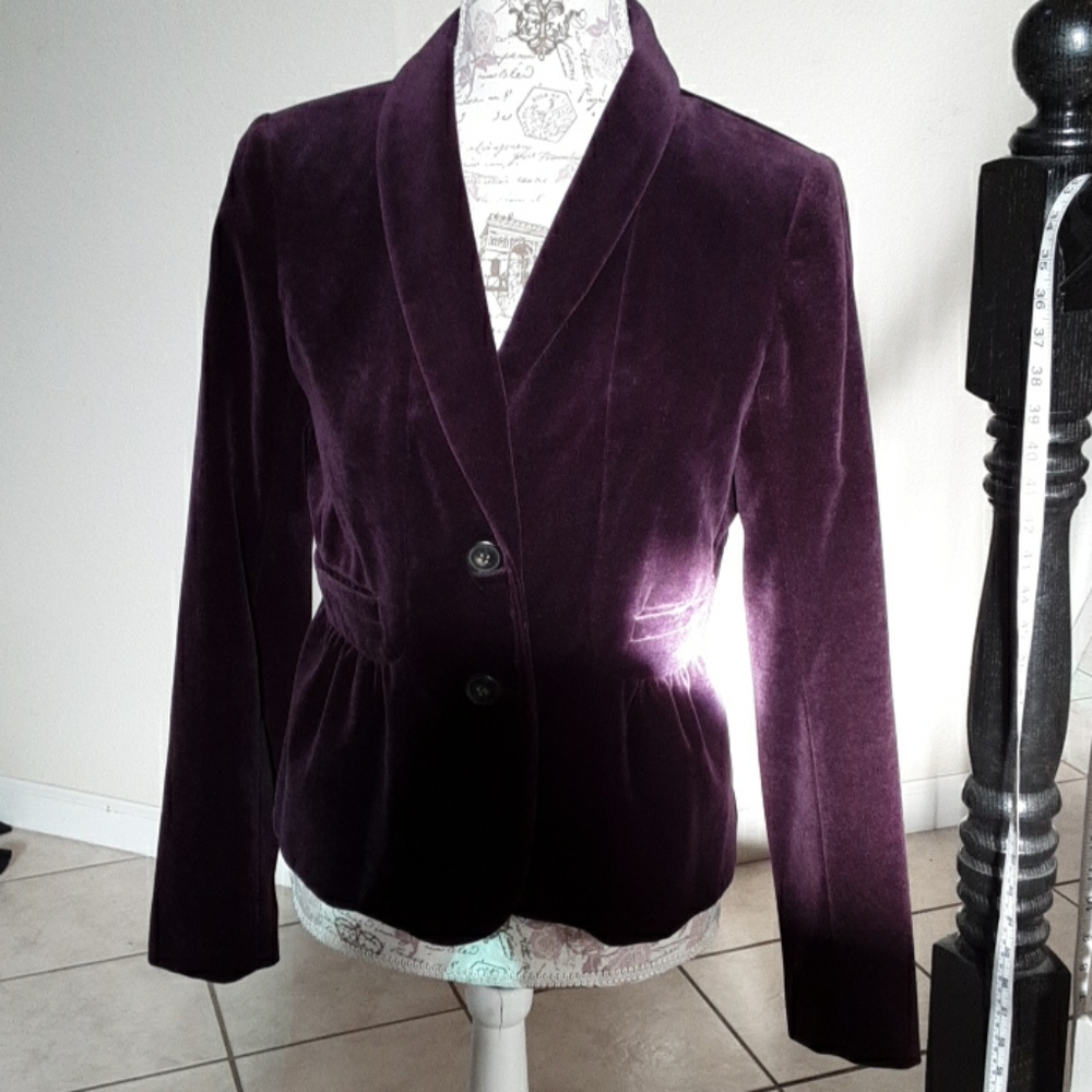 J. Crew Velour Peplum Jacket, Size 4